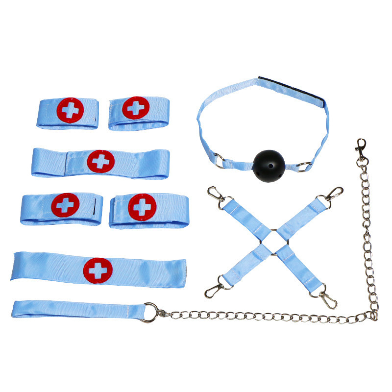 Jiuai SM Nurse Seven-Piece Bondage Set with Bed Straps, Cuffs and Clamps - Image 5