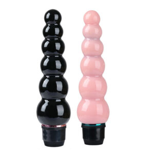Sugar-Coated Haws Shaped Anal Beads Stick, Black ABS+TPE Anal Massager for Adults