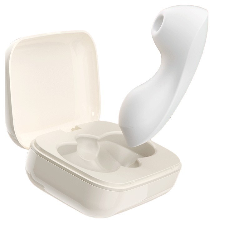 App-Controlled Wearable Vibrator with Suction, Quiet Motor, Silicone, White - Image 5