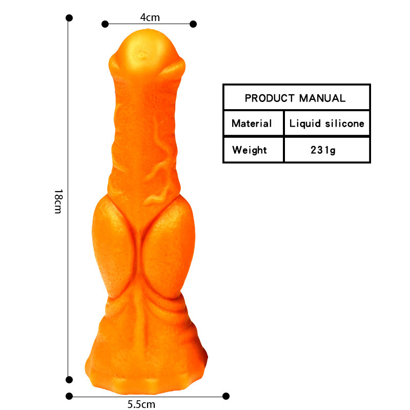 Jiuai Soft Silicone Dildo, Gold Flesh-Tone Adult Toy for Women - Image 4