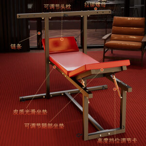 Steel Pipe Bondage Restraint Set with PU Details, Red Couple Training Accessory