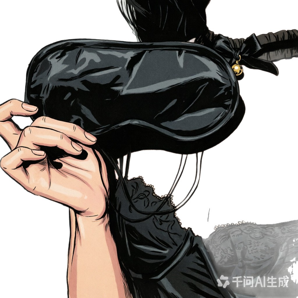 Blackout Eye Mask with Matching Collar, Elastic Strap, Black Sleep and Play Blindfold - Image 5