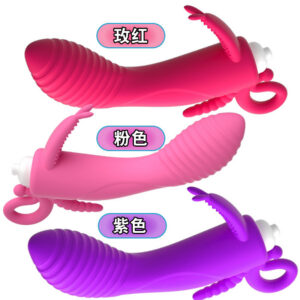 Jade Rabbit G-Spot Vibrator, Purple TPE Rabbit Massager for Women