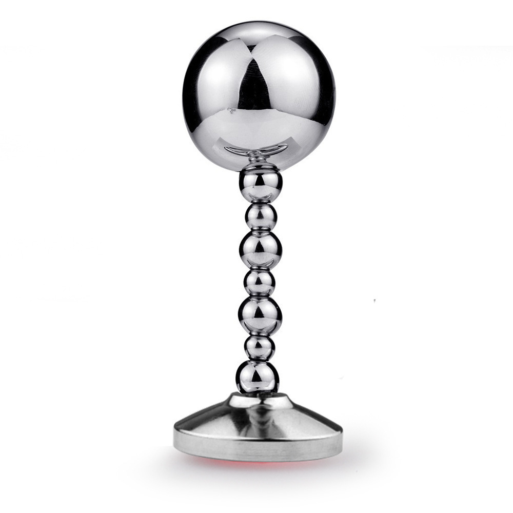 Metal Anchor-Style Swinging Anal Plug with Dual Beads, Wearable Silver Design - Image 3