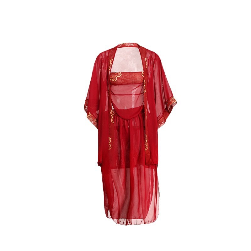 Dunhuang Apsara Princess Costume Set with Mesh Skirt, Bellyband and Veil - Image 5