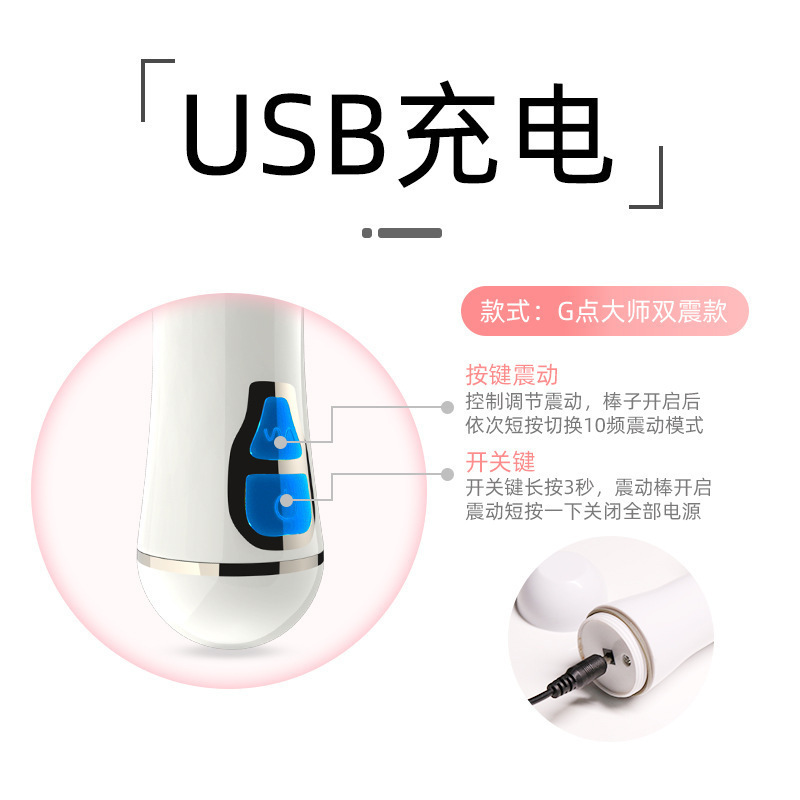 Rabbit Vibrator Rechargeable Dual-Head Silicone Massager for Women - Image 4