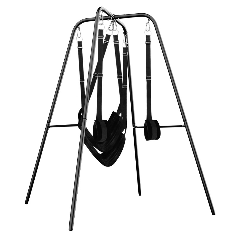 Jiuai Adult Bondage Swing Kit with Handcuffs, 11-Piece Black Restraint Set - Image 5