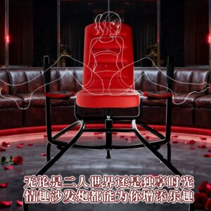 Jiuai Adult Bondage Chair with Metal Frame and Faux Leather Upholstery