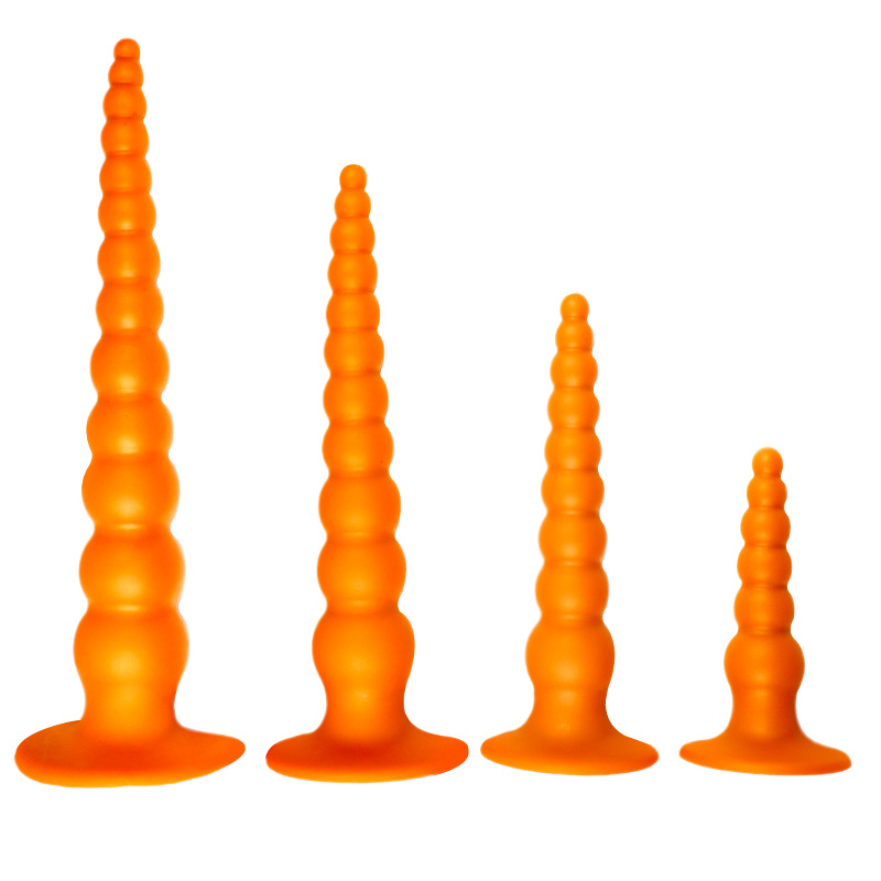 Silicone Beaded Anal Plug with Tiger Whip Tail Design, Gold, Adult Novelty - Image 4