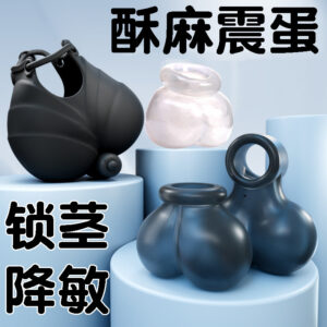 Men's Vibrating Egg Set with Silicone Ball Stretcher and Button Control