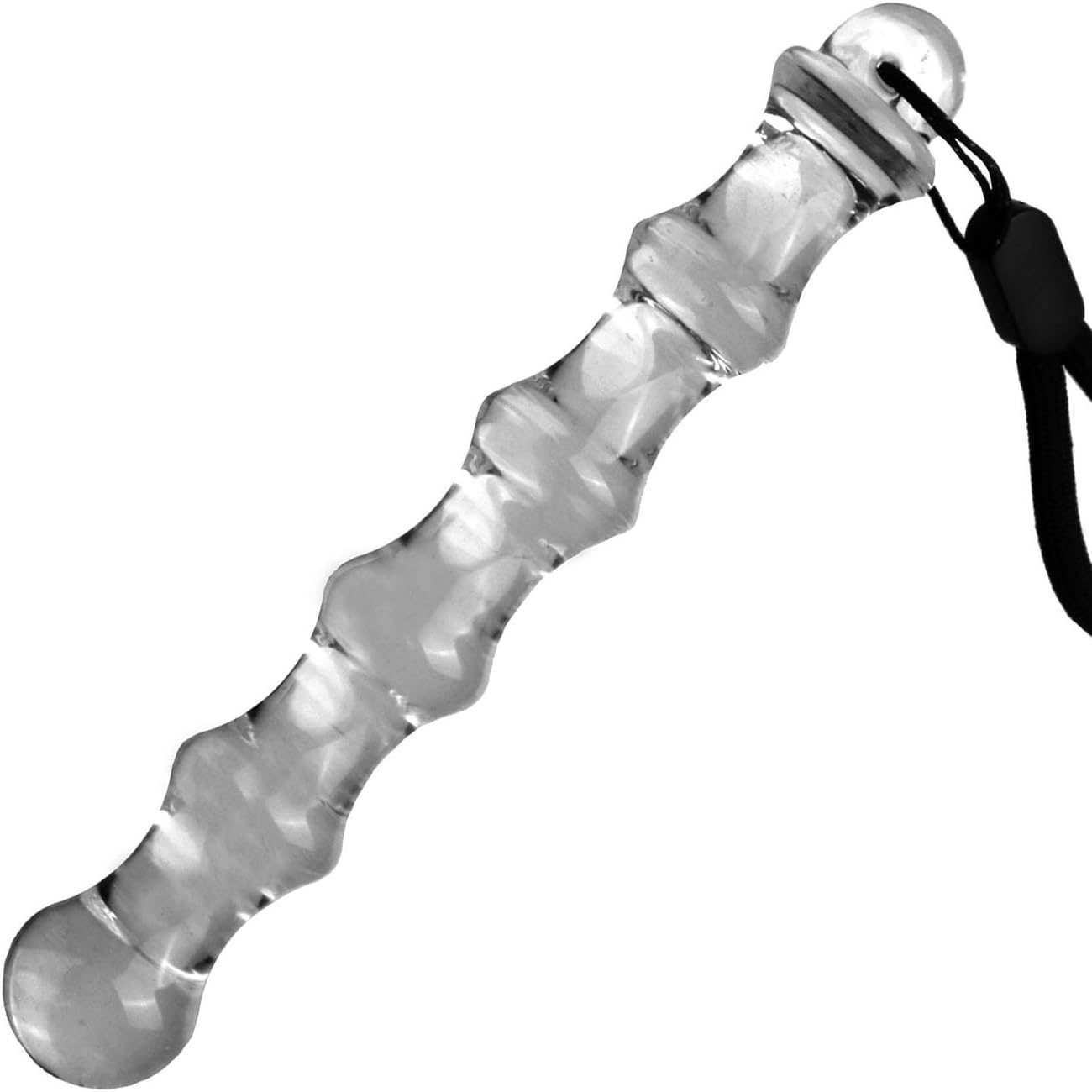 Crystal Glass Anal Plug Dildo, Bamboo-Shaped Transparent Green, 19 cm Large - Image 5