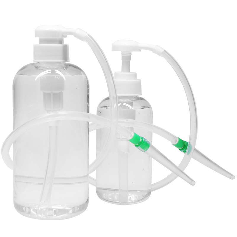 Anal Douche Irrigator 600ml with TPE Nozzle, Transparent Manual Cleansing Tool - Image 5