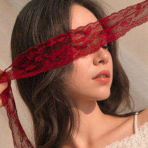Lace Eye Mask Blindfold for Couples, Perspective Design, Purple