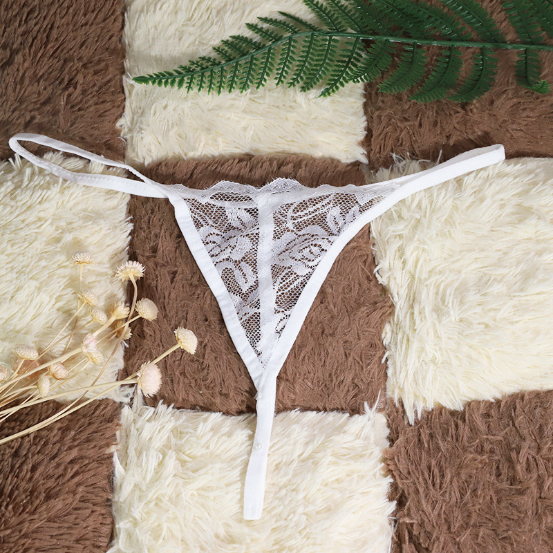 White Lace Thong Panties for Women, One-Size-Fits-All Sexy Lingerie - Image 2