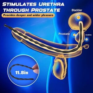 Silicone Urethral Sound Stick, Smooth Black No. 8, Manual Male Dilator Toy