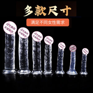 Transparent TPE Dildo with Suction Cup, Soft Flexible Shaft for Women