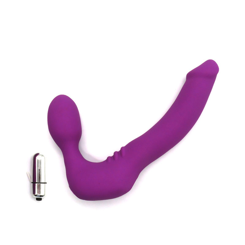 Double-Headed Vibrating Dildo, Silicone Dual-Ended Toy for Internal Stimulation, Purple - Image 3