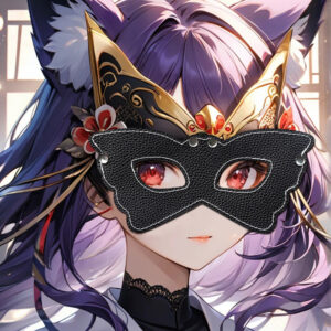 Jiuai PU Blindfold Eye Mask for Men and Women, Black Role-Play Accessory