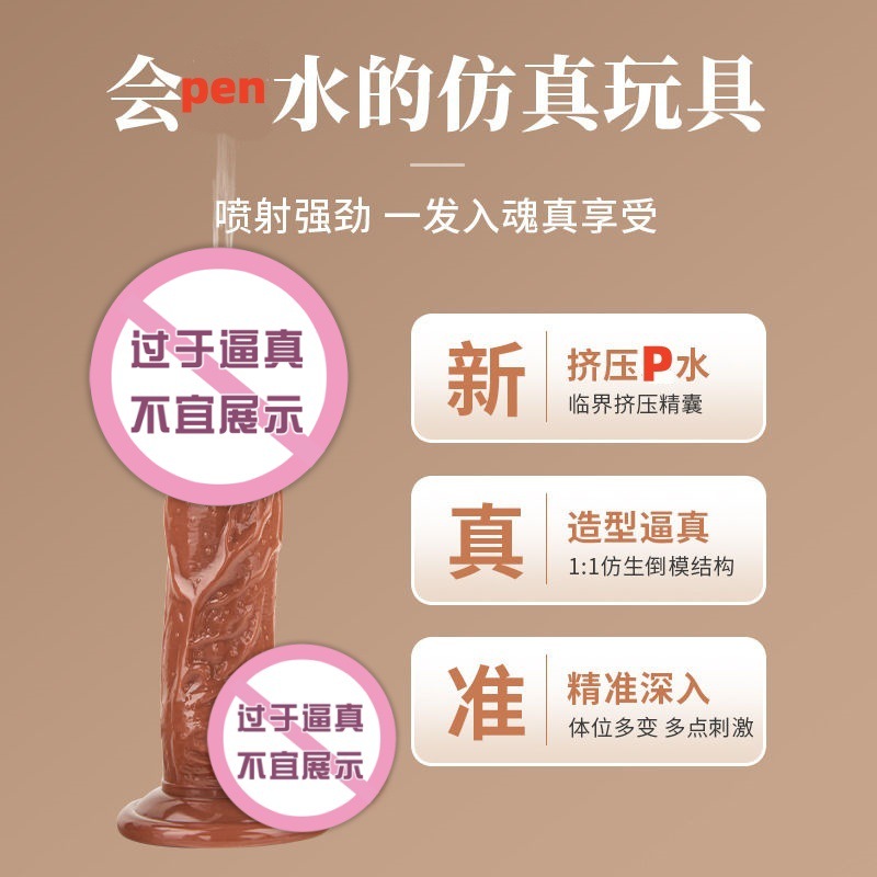 Water-Spraying Squirting Dildo, Soft PVC, Transparent, Simulated Ejaculation Toy - Image 2