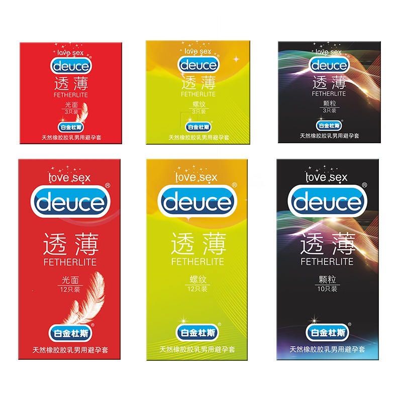 Platinum Dous Ultra-Thin Latex Condoms with Textured Threads and Hyaluronic Acid, Medium, 3 or 10 Pack - Image 5