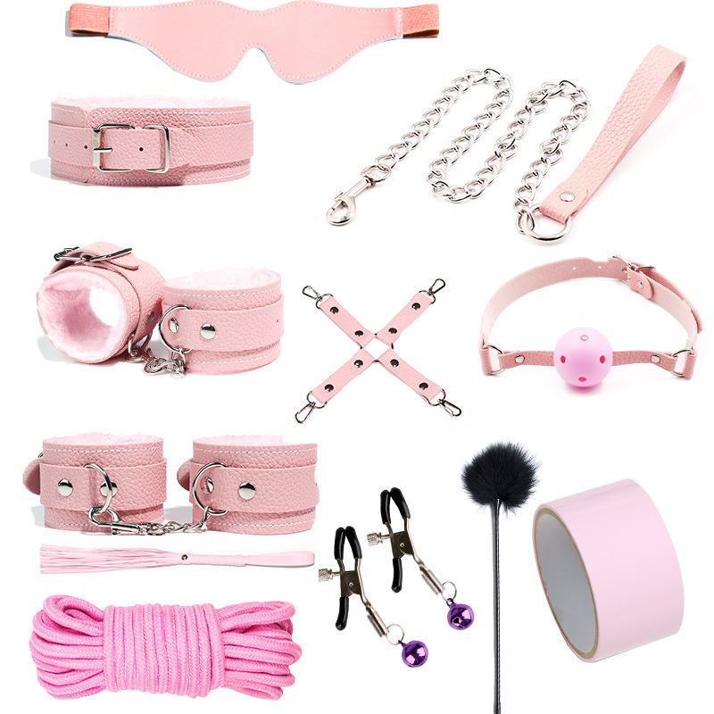 SM Bondage Style Nipple Clamps and Anal Plug Set with Metal and Leather Details - Image 3