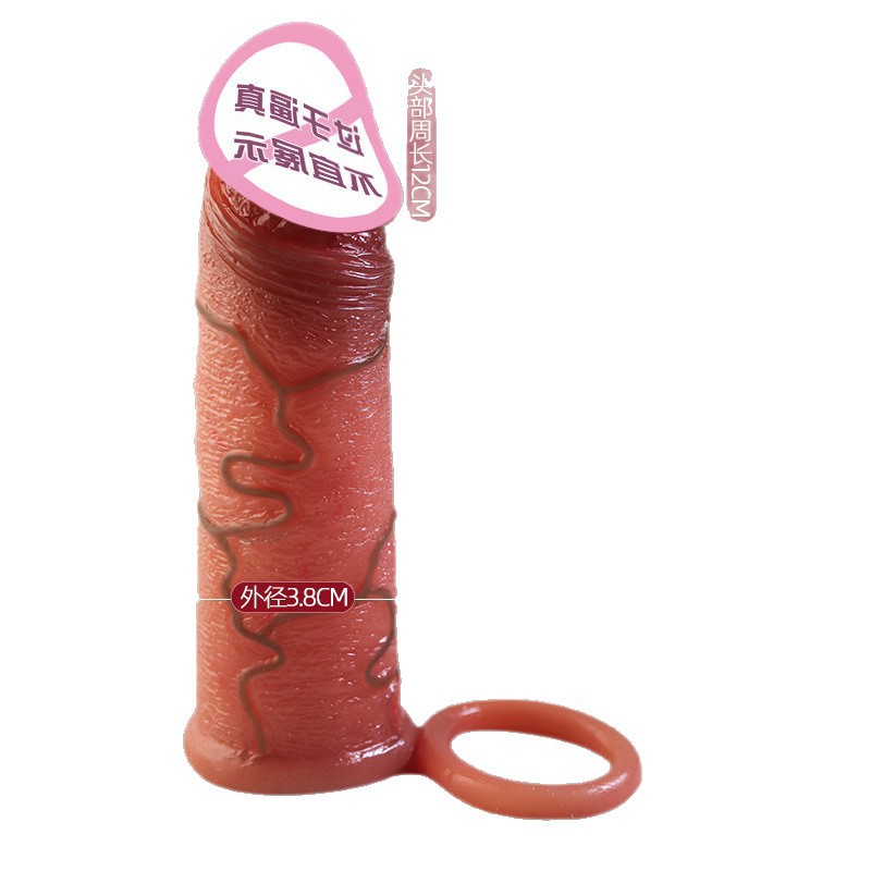 Liquid Silicone Penis Sleeve for Adults, Thickened Hollow Wearable Dildo Sleeve - Image 5