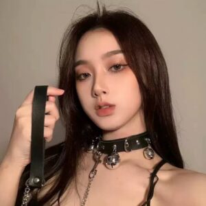 Bell Collar Neck Harness with Traction Rope for Role-Playing