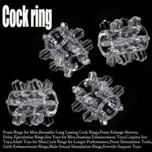 Thorned TPE Locking Ring Sleeve, Textured Foreskin-Blocking Adult Toy, Clear