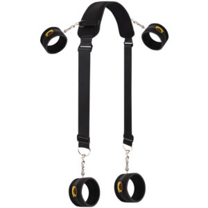 Split-Leg Restraint Strap with Handcuffs, Nylon Bondage Set for Couples