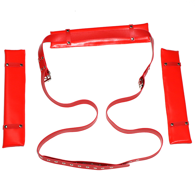 Jiuai SM Bondage Restraint Set with Hand and Foot Cuffs in Red - Image 4