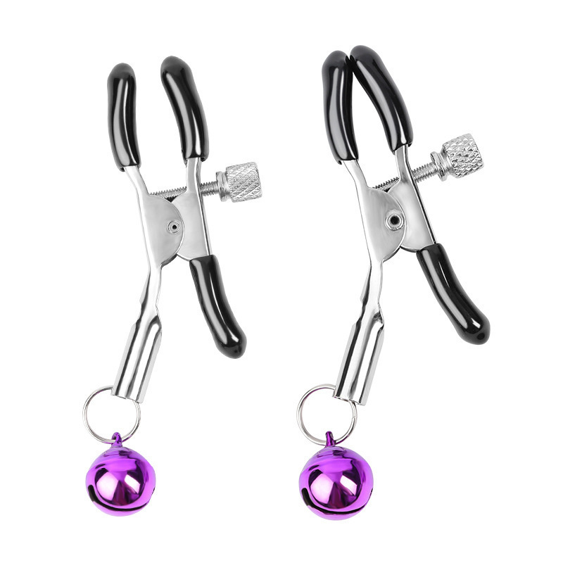 Mystery Bell Nipple Clamps with Dual Bells, Metal Bondage Accessory for Couples - Image 5