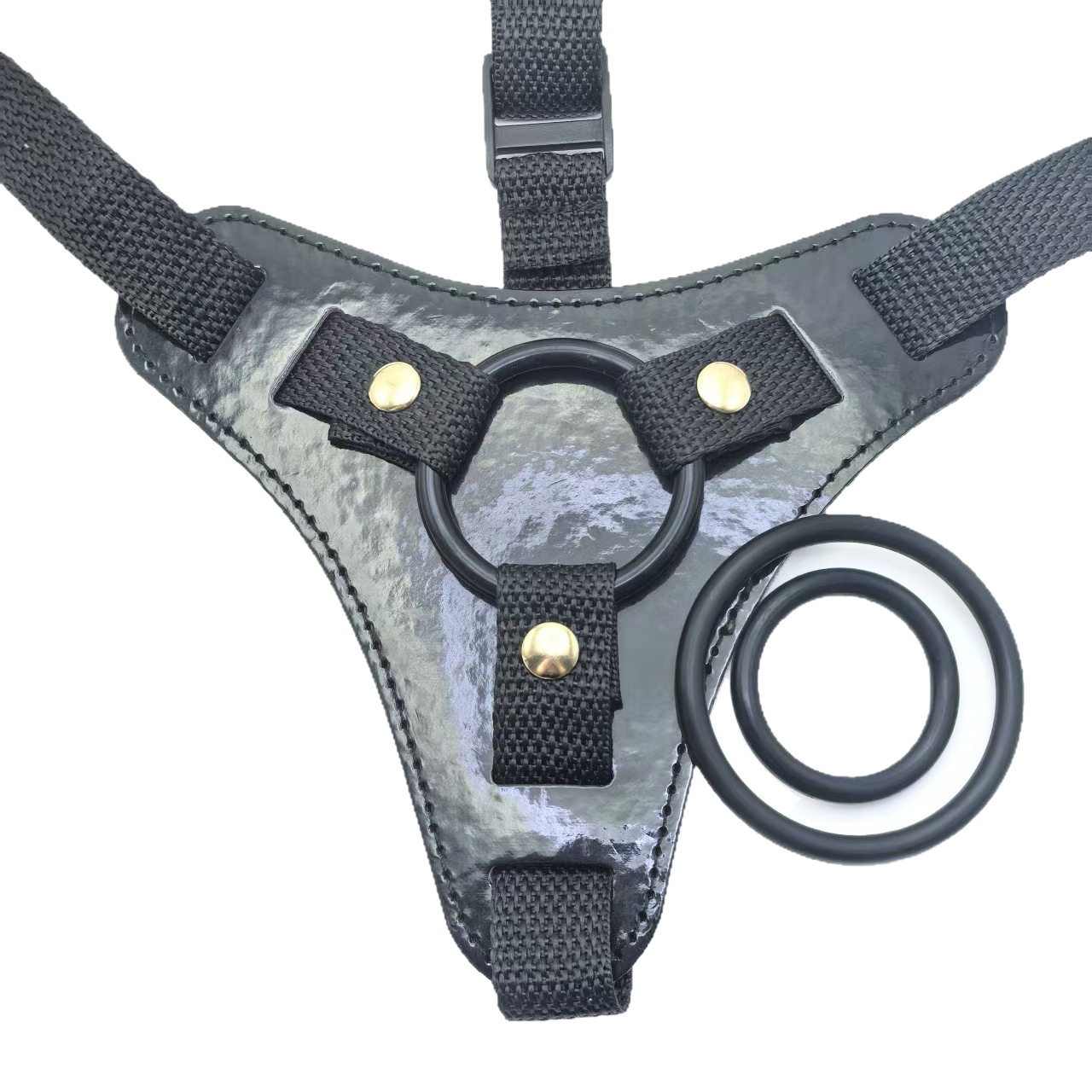 Strapless Strap-on Harness Pants with Suction Cup, Black PU Pull-Up Design - Image 5