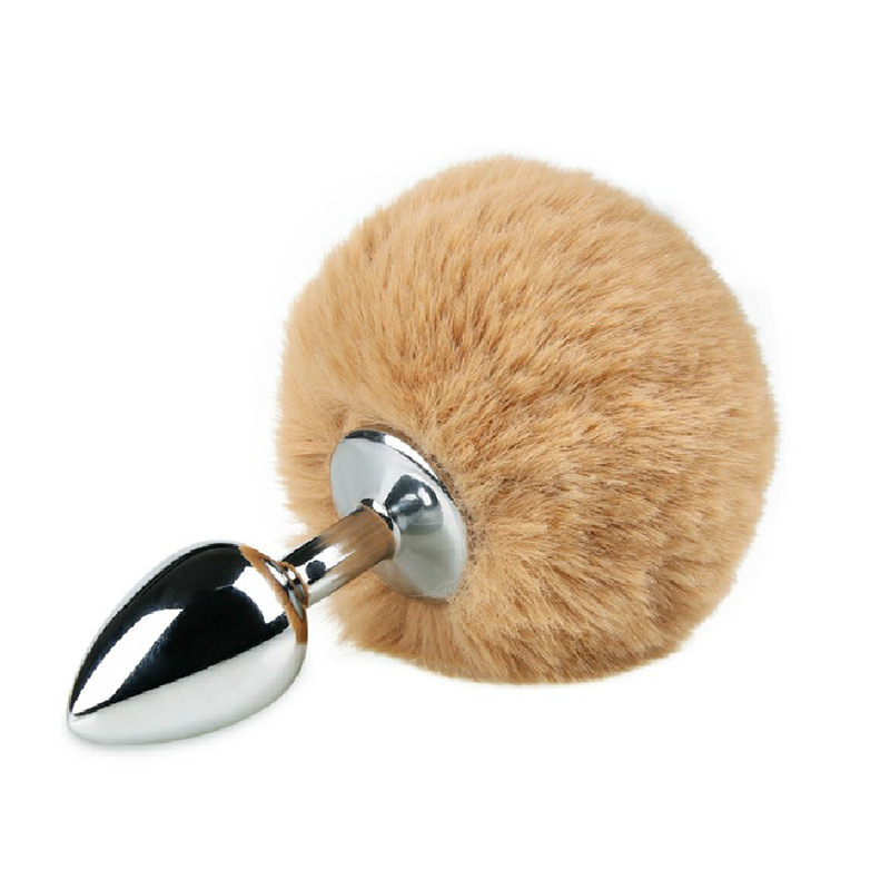Mystery Anal Plug with White Faux Fur Ball Tail, Adult Anal Beads - Image 4