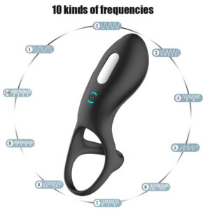 Three-Hole Vibrating Lock Ring, 10-Frequency Couples' Resonance Penis Ring