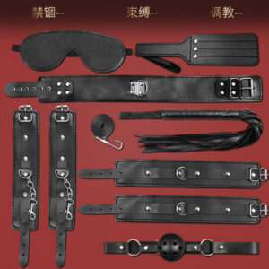 12-Piece Bondage Kit with Handcuffs, Nipple Clamps and Mouth Ball