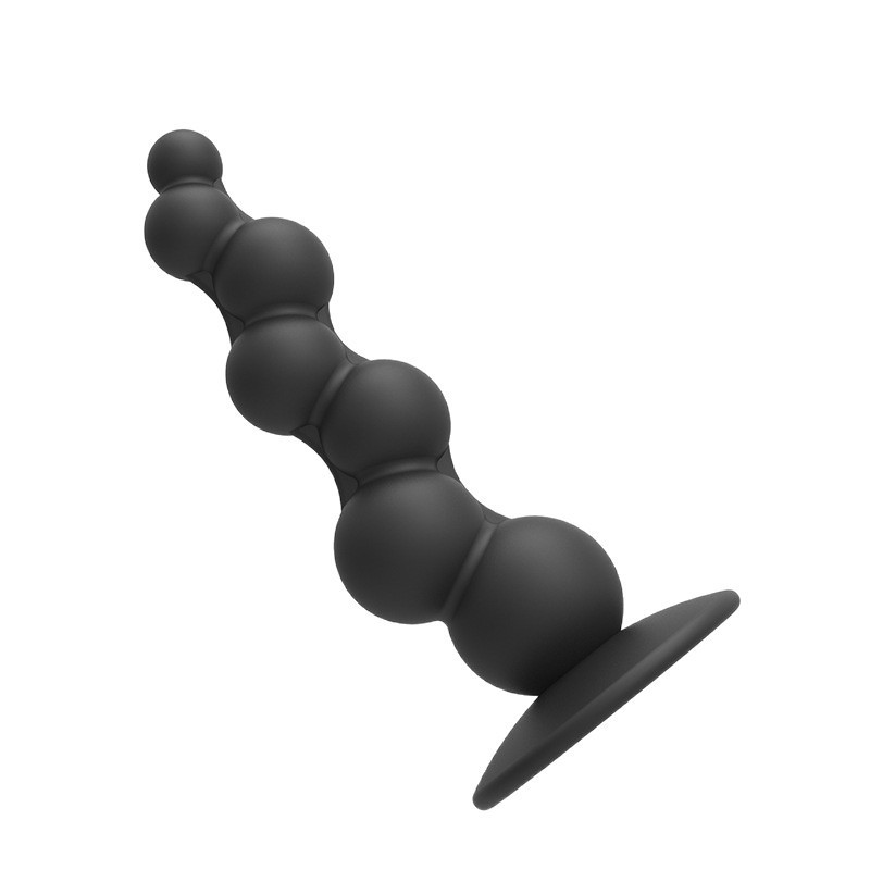 Silicone Anal Beads with Graduated Beads, Manual Control, Black Adult Prostate Massager - Image 4
