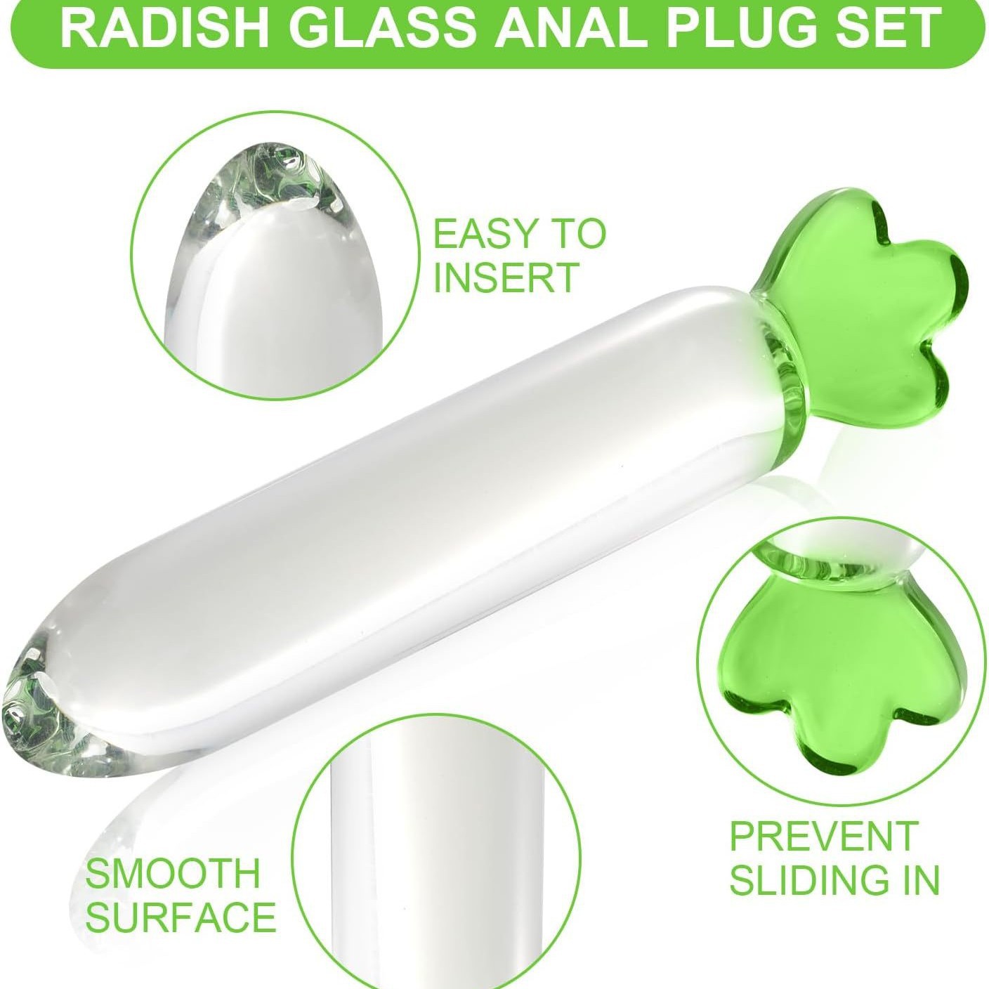 Crystal Glass Vegetable-Shaped Dildo, 16 cm Transparent Realistic Adult Toy - Image 3