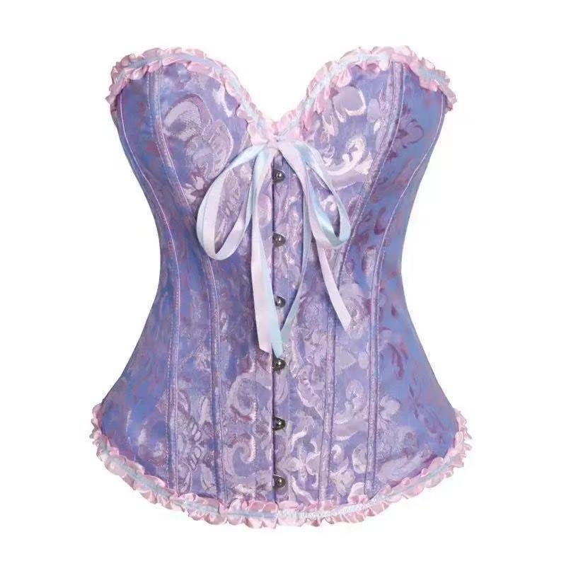 Strapless Fishbone Corset Top with Pleated Lace, Tummy-Control Bridal Shapewear, Black Mesh Skirt - Image 3