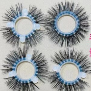 Double-Layer Silicone Sheep Eye Ring with Faux Fur Beads, 2.0 cm Inner Diameter