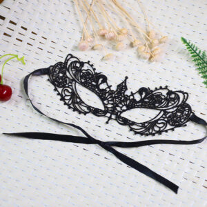 Lace Eye Mask for Adults, Black Sponge Blindfold, Couple Dress-Up Prop