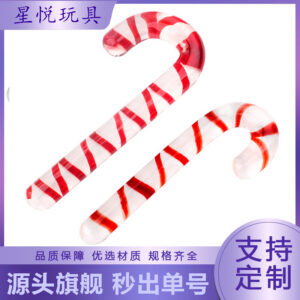 Borosilicate Glass Dual-Use Dildo and Anal Beads, Red, Large Size