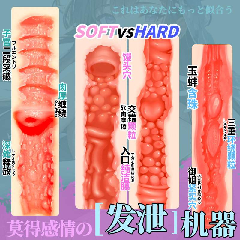 Male Masturbation Device with Vaginal and Buttocks Mold, TPE Manual Adult Toy for Lying Down Use - Image 4