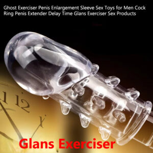 Crystal Textured Glans Sleeve Condom, Wolf-Tooth Stimulation, TPE, Transparent