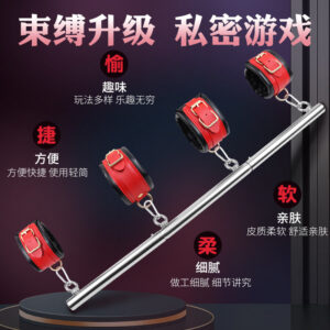 SM One-Line Adjustable Restraint Set with Contrasting Handcuffs and Heart-Shaped Red Candle