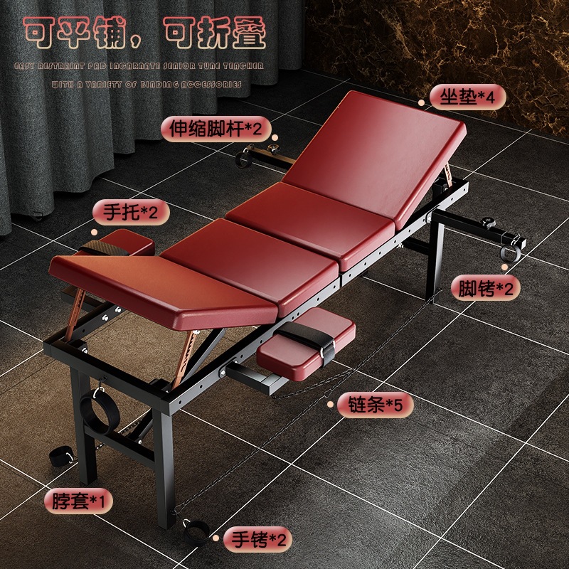 SM-折叠床plus Adult Bondage Furniture in Red with Foldable Frame - Image 3