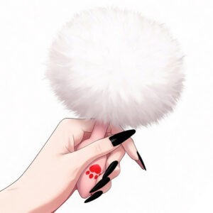 Cat Paw Anal Plug with Fluffy Fox Tail, Silicone Anal Beads Training Toy