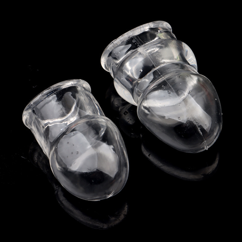 Open-Ended TPE Penis Sleeve with Textured Spikes, Crystal Finish, Manual Control - Image 2
