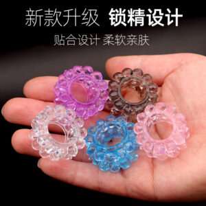 Double-Row Beaded Lock Ring Textured TPE Cock Ring for Men