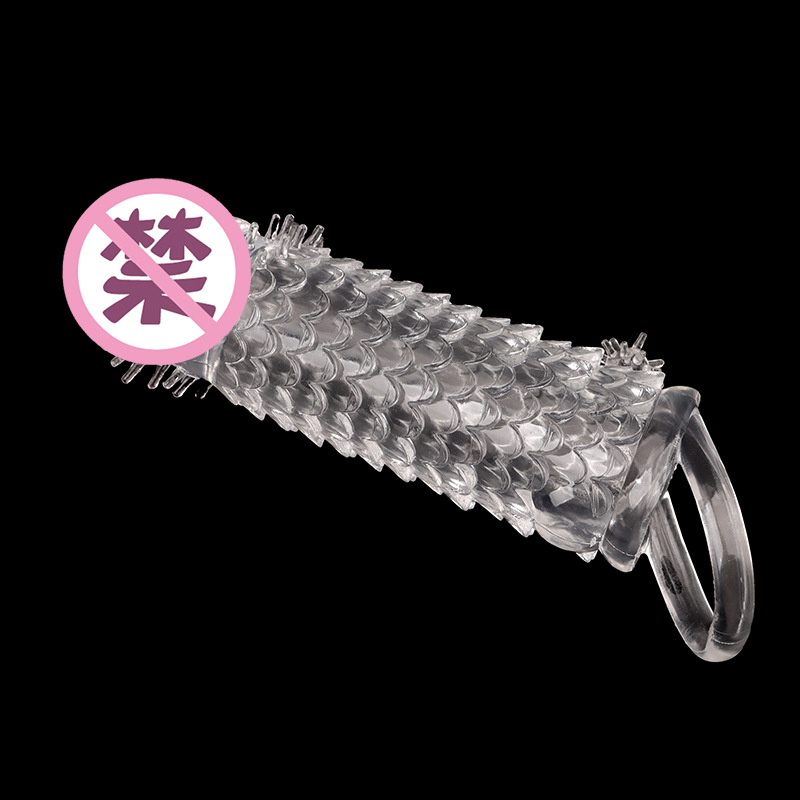 Dragon Scale Textured Penis Sleeve, TPE Wolf Tooth Design, Reusable Adult Toy for Men - Image 4