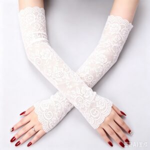 Thin Highly Elastic Lace Arm Sleeve for Sun Protection and Scar Concealment, Bridal Wedding Accessory